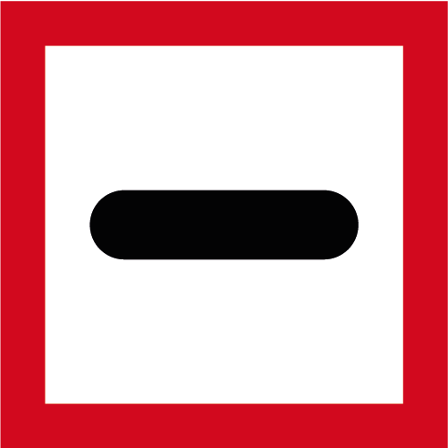 S300 Stoppgräns kvadratiskt sjövägmärke röd vit