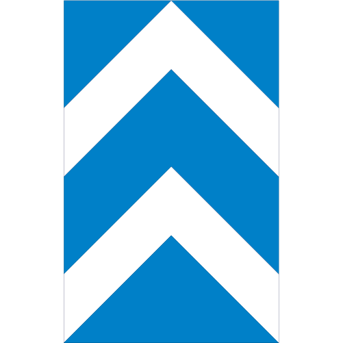 X4 Avfartsskärm rektangulär stående blå vit med pilar upp