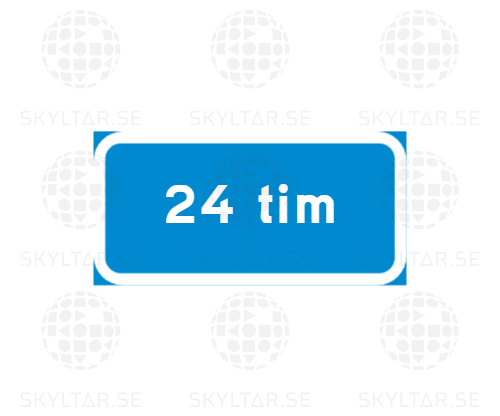 Blå tilläggstavla med egen text