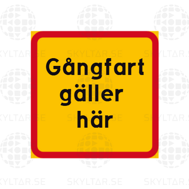 Gul tilläggstavla med egen text