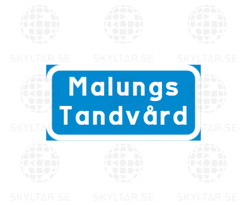 Blå tilläggstavla med egen text
