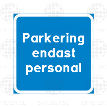 Blå tilläggstavla med egen text