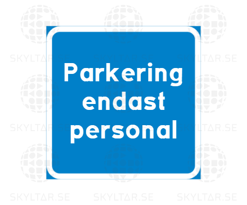 Blå tilläggstavla med egen text