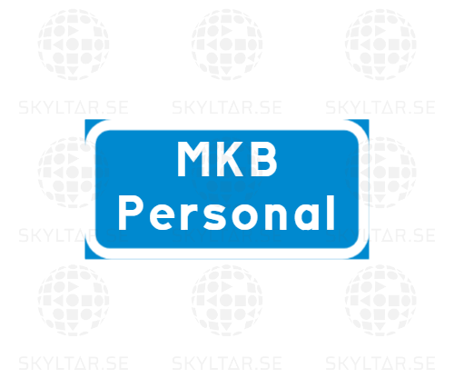 Blå tilläggstavla med egen text