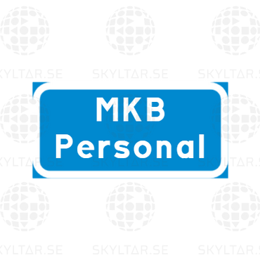 Blå tilläggstavla med egen text