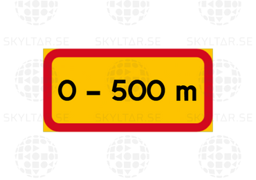 Gul tilläggstavla med egen text