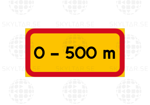 Gul tilläggstavla med egen text