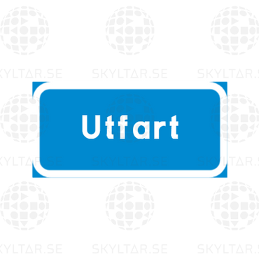 Blå tilläggstavla med egen text