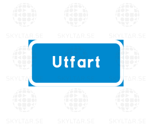 Blå tilläggstavla med egen text