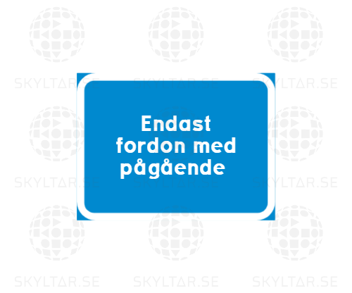 Blå tilläggstavla med egen text