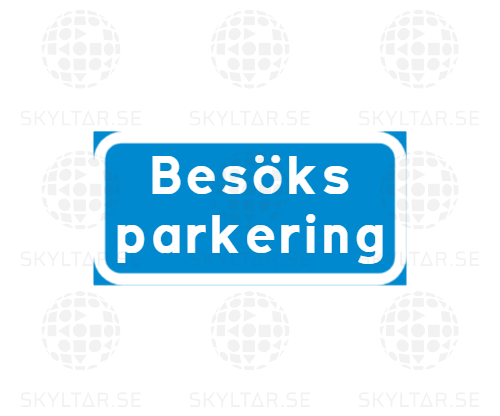 Blå tilläggstavla med egen text