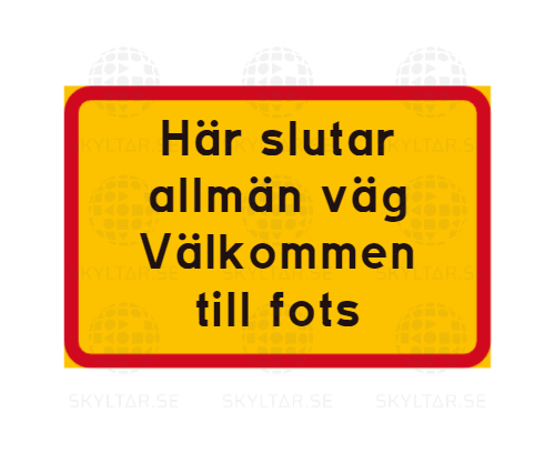 Gul tilläggstavla med egen text