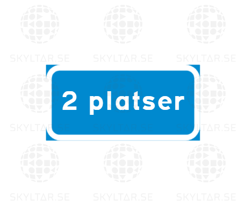 Blå tilläggstavla med egen text