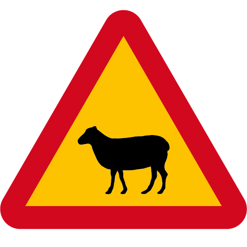 A19-6. Varning för får