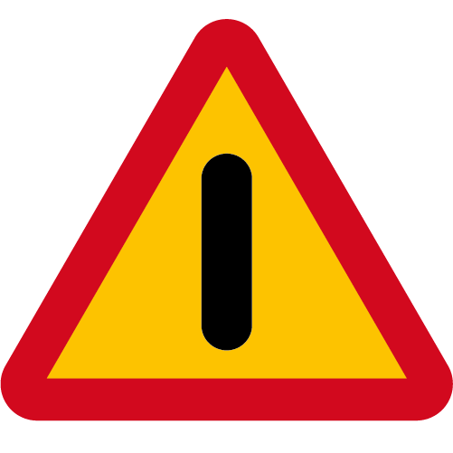 A40 Varning för annan fara gul röd triangelformat vägmärke