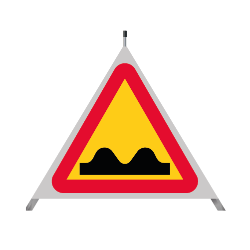 Varningstält - Ojämn väg