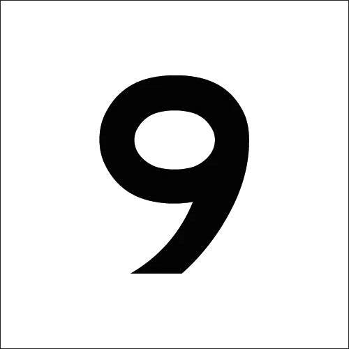 Kvadratisk vit svart platsnummer 1 siffra