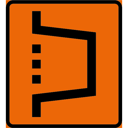 F23 Orienteringstavla för omledningsväg orange svart