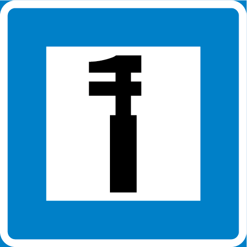 H2 Fordonsverkstad kvadratisk blå vit med verktygssymbol