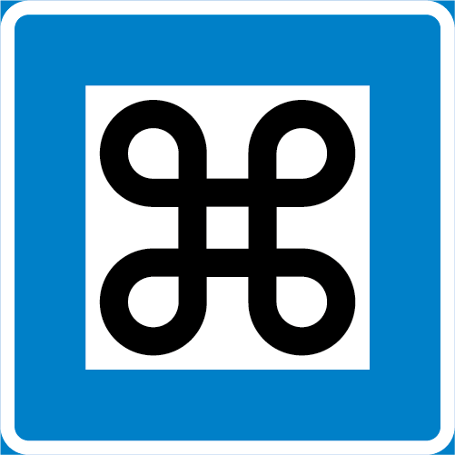 H22 Sevärdhet kvadratisk blå vit med sevärdhetssymbol