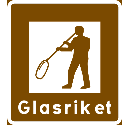 I2 Turistområde kvadratisk brun vit med glasblåsare