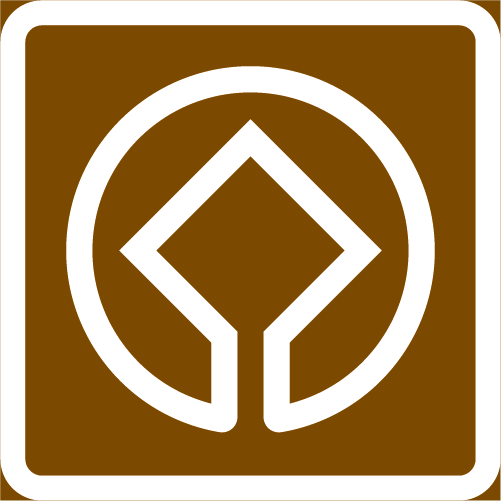 I4  Världsarv kvadratisk brun vit med världsarvssymbol 