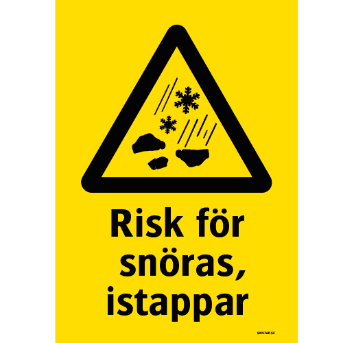 Risk för snöras, istappar