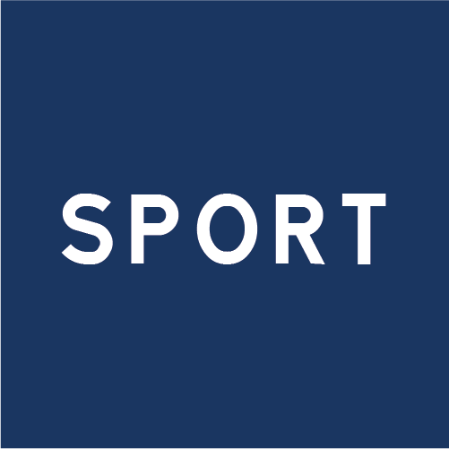 S401 Trafik med fritidsfartyg tillåten kvadratiskt sjövägmärke blå vit med texten SPORT