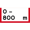 S500 Sträckans länd i meter rektangulärt röd vit sjövägmärke