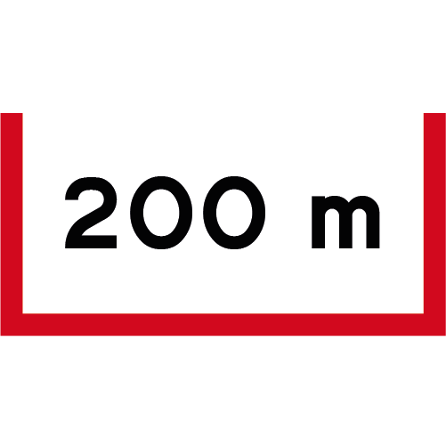 S504 Avstånd till rektangulär sjövägmärke röd vit