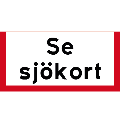 S513 Se sjökort rektangulärt sjövägmärke röd vit