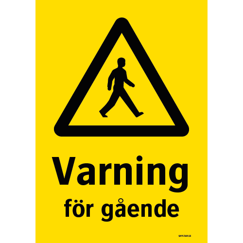 Varning för gående