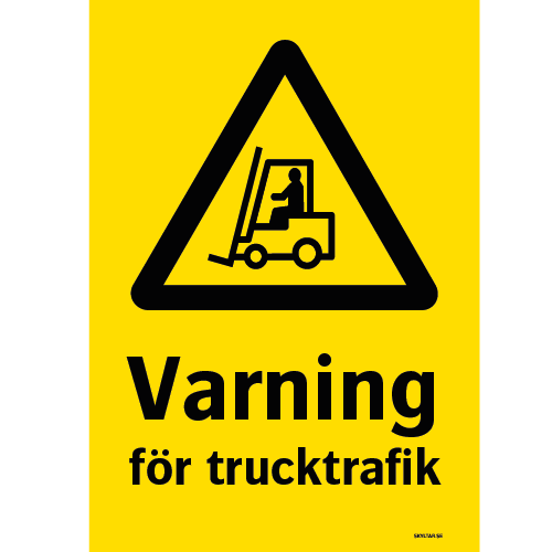 Varning för trucktrafik