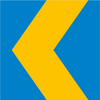 X1 Markeringspil kvadratisk blå med gul pil till vänster